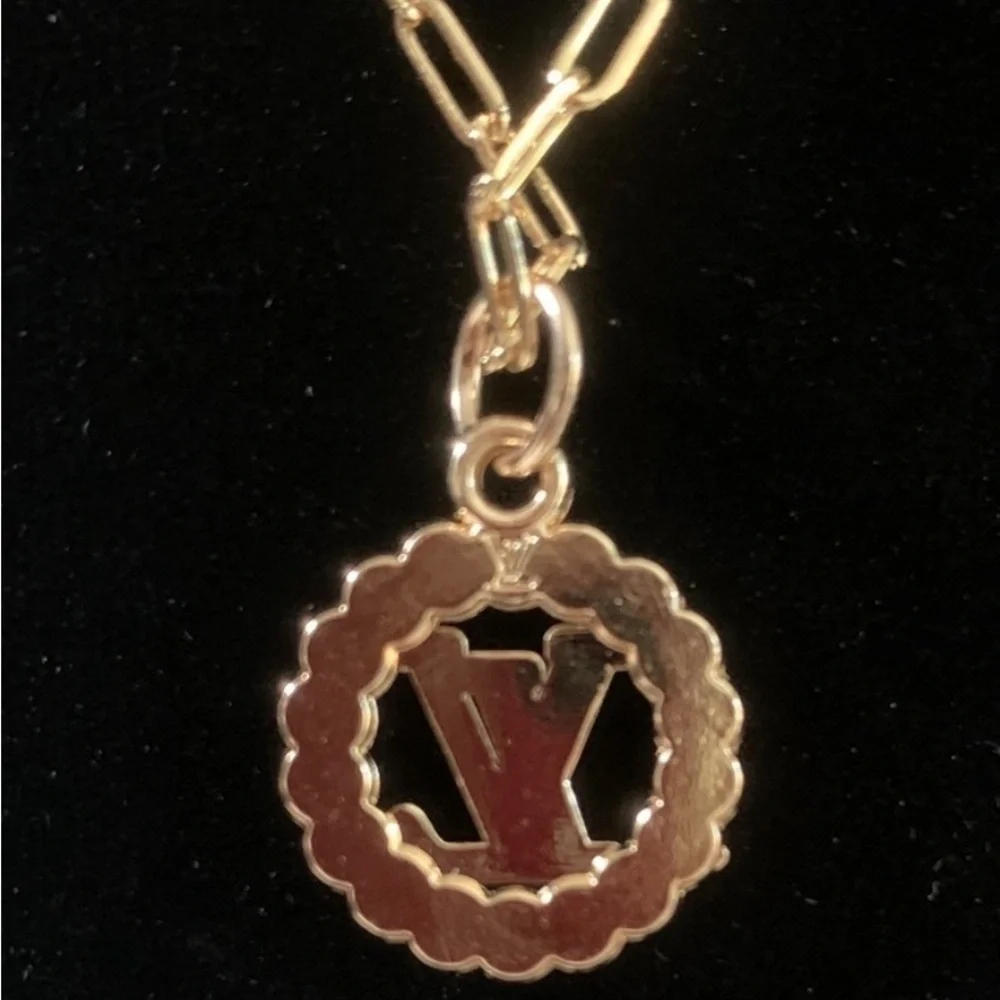 Louis Vuitton Monogram Rhinestone Pendant Necklace